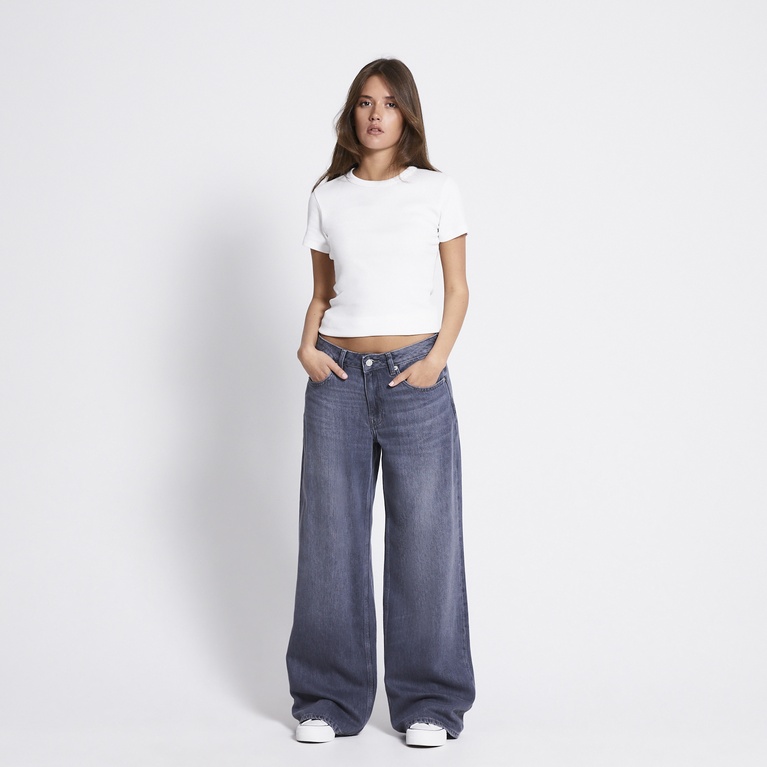 Mid waist wide jeans "Optiwide" Grey